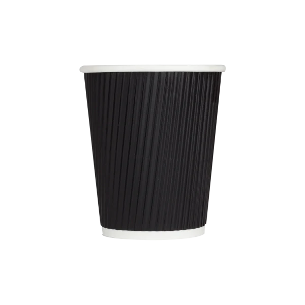 Karat 8oz Ripple Hot Cups Black- 500ct – Daily Java
